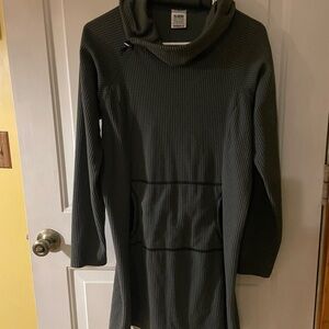Melanzana grey grid fleece dress size medium